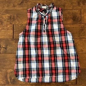 J. Crew sleeveless tartan top size 10